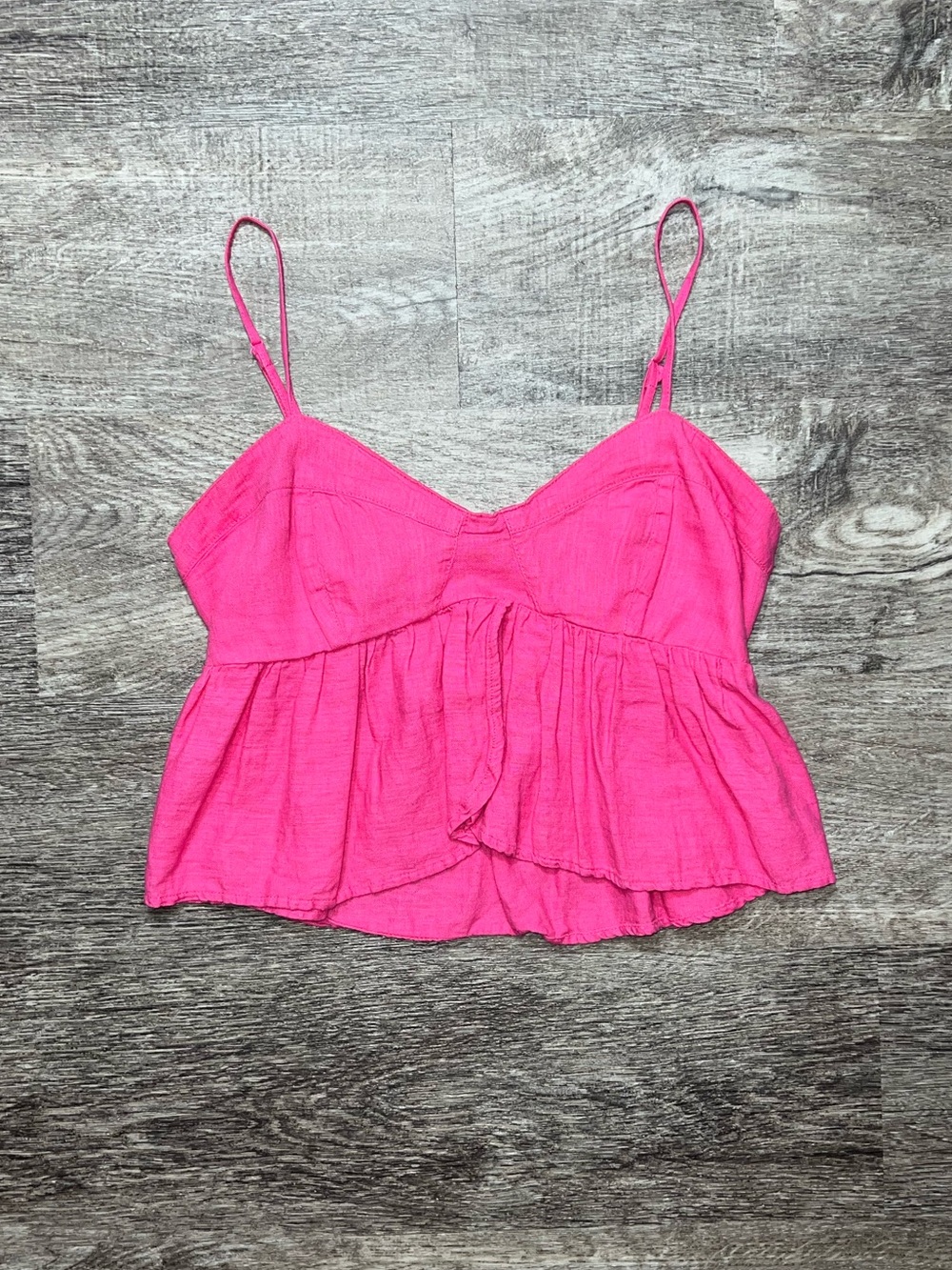 American Eagle Outfitters Bright Pink Babydoll Cropped Tank Top Women’s Medium